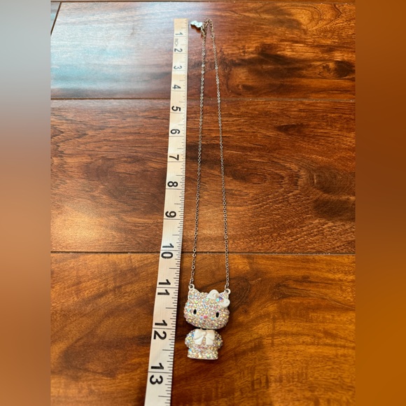 Hello Kitty Rhinestone Necklace, Iridescent, Sanrio, Vintage, Rare! - Picture 6 of 9